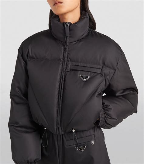 prada ladies puffer jacket|Prada cropped cashmere down jacket.